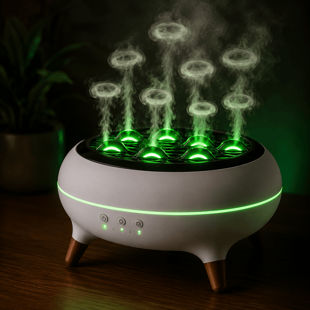 350ML Flame Aroma Diffuser with Remote Control Essential Oil Humidifier & 7-Color LED Night Light