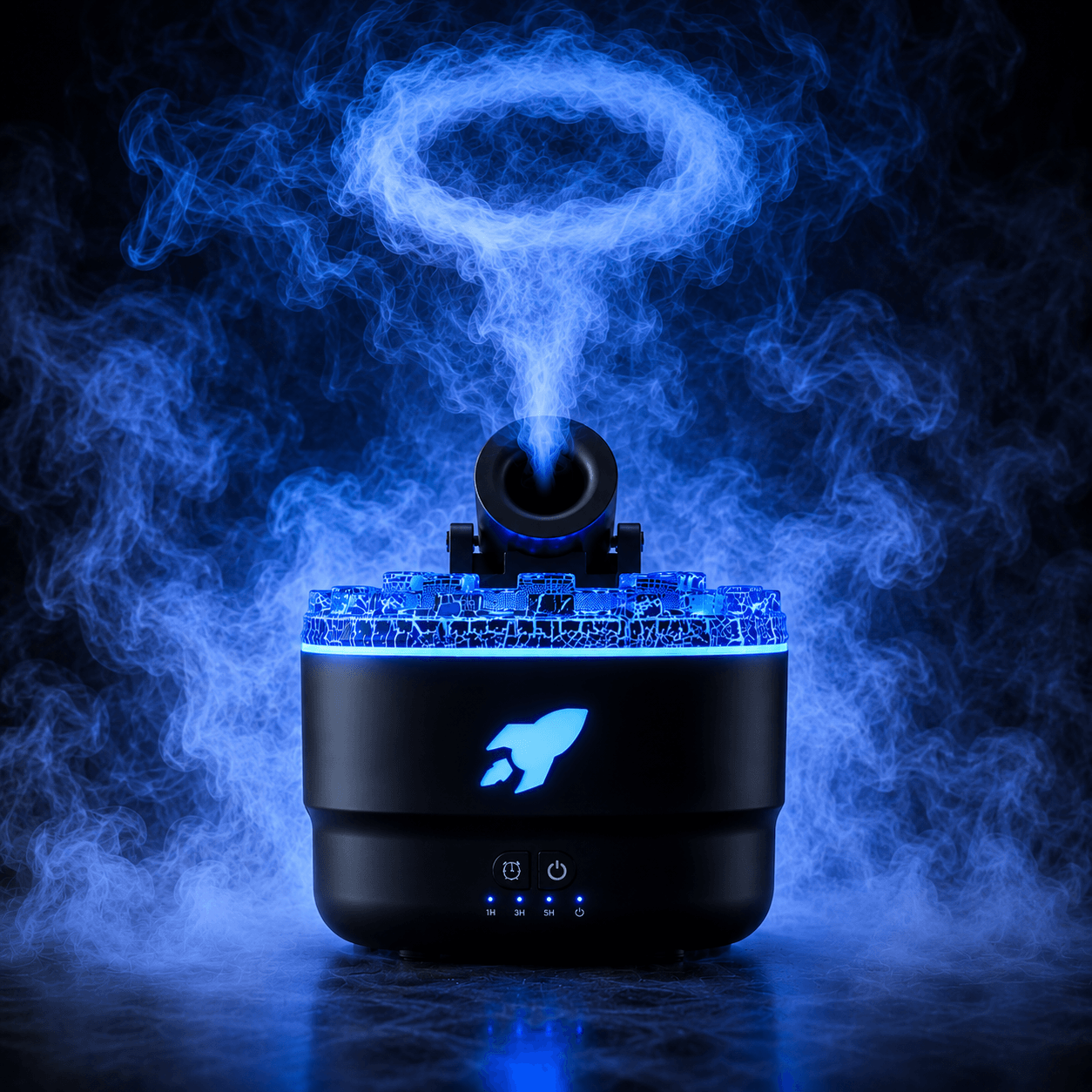 Volcano Flame Aroma Diffuser Smoke Ring Humidifier with Crack Light