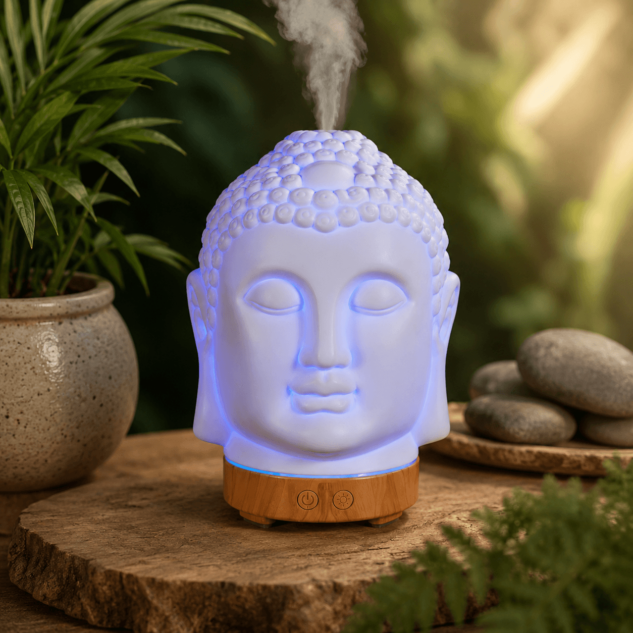Buddha Aroma Diffuser – Ultrasonic Essential Oil Humidifier with LED Light
