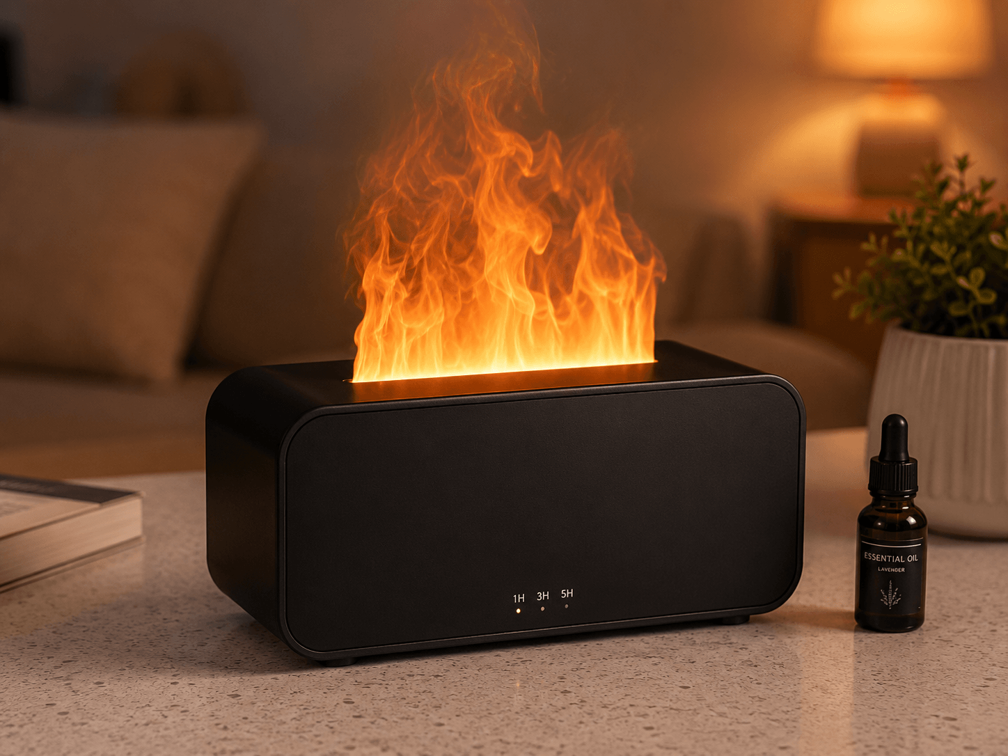 Flame Effect Aroma Diffuser – Ultrasonic Essential Oil Humidifier