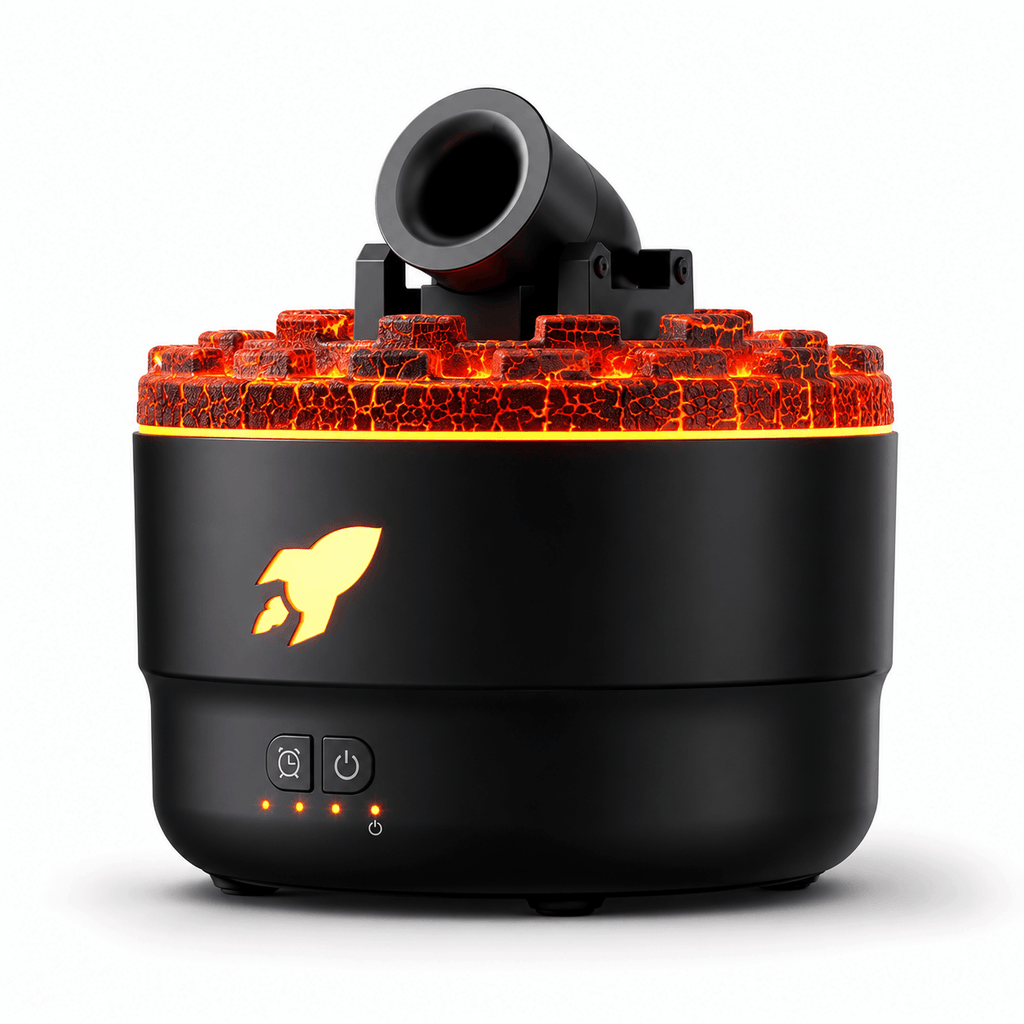 Volcano Flame Aroma Diffuser Smoke Ring Humidifier with Crack Light