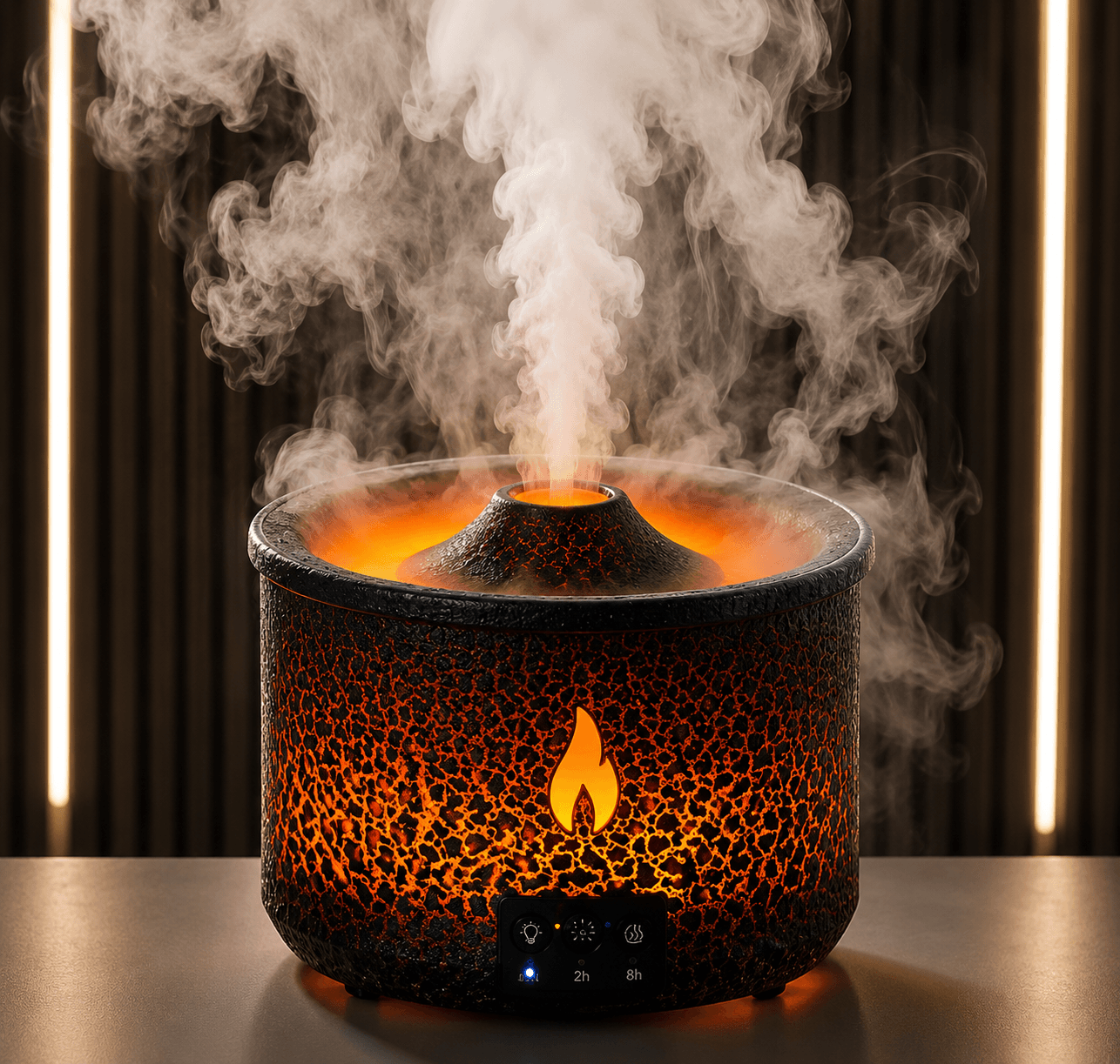 Volcano Flame Aroma Diffuser 360ml Smoke Ring Humidifier