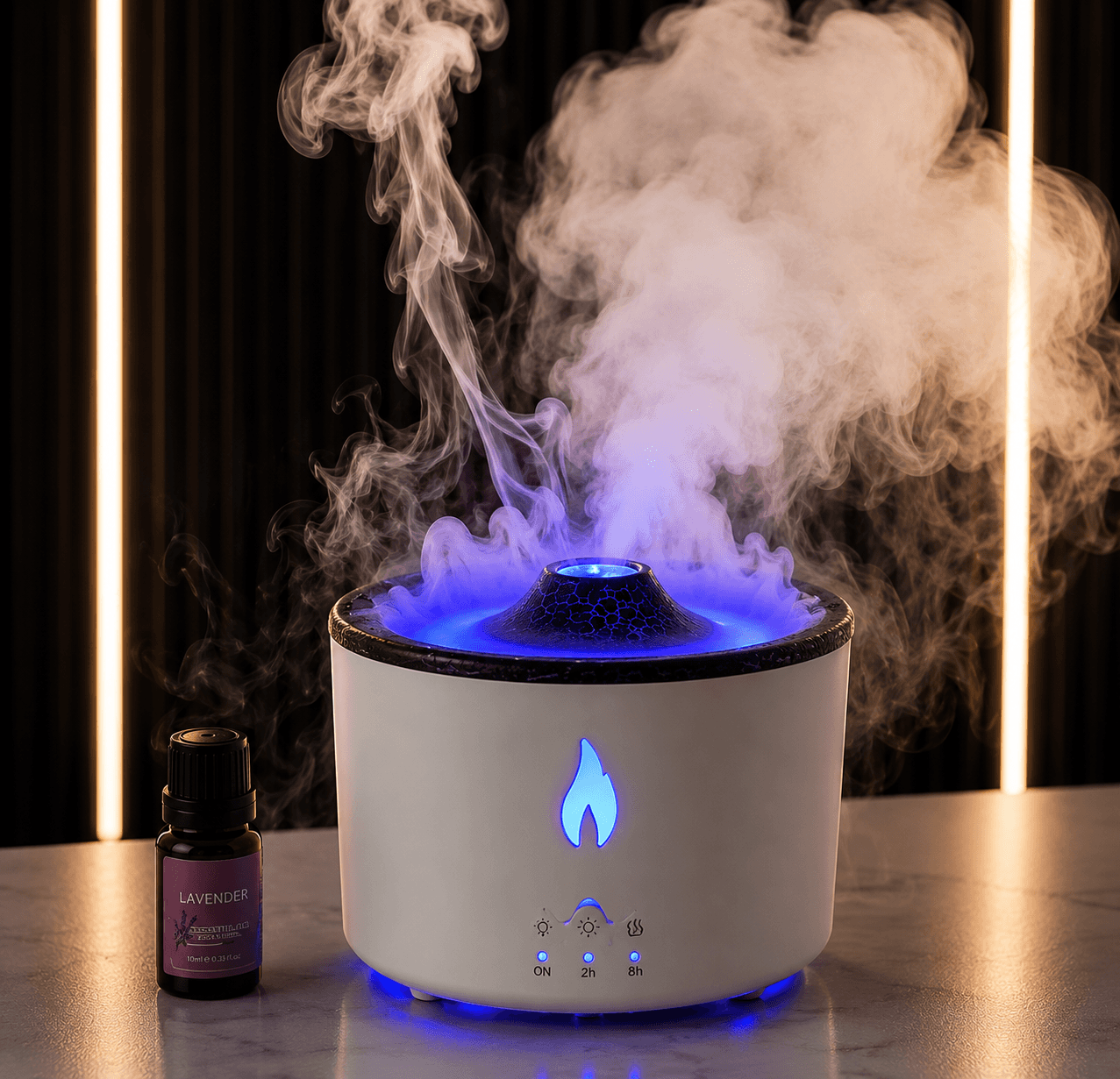 Volcano Flame Aroma Diffuser 360ml Smoke Ring Humidifier