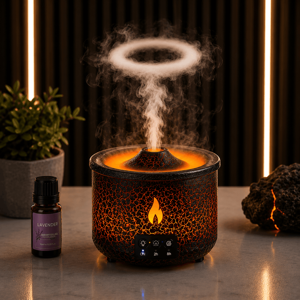 Volcano Flame Aroma Diffuser 360ml Smoke Ring Humidifier