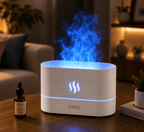 USB Flame Aroma Diffuser Desktop Humidifier with 7-Color Light