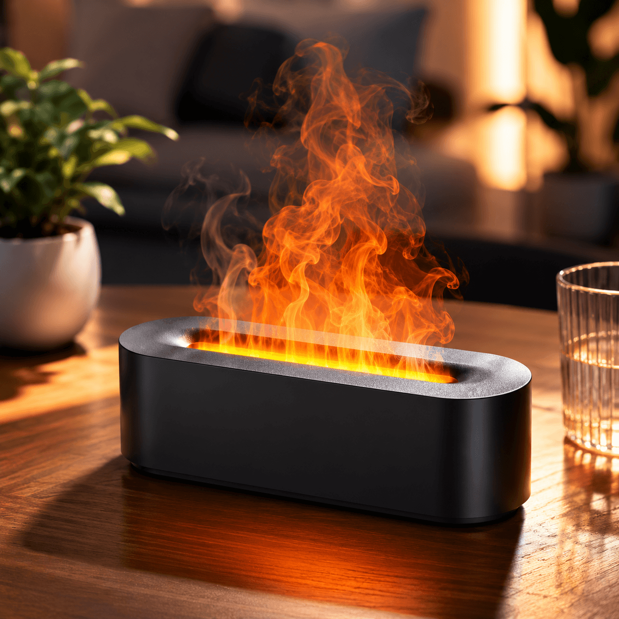Colorful Flame Aroma Diffuser Ultrasonic Humidifier with Timer