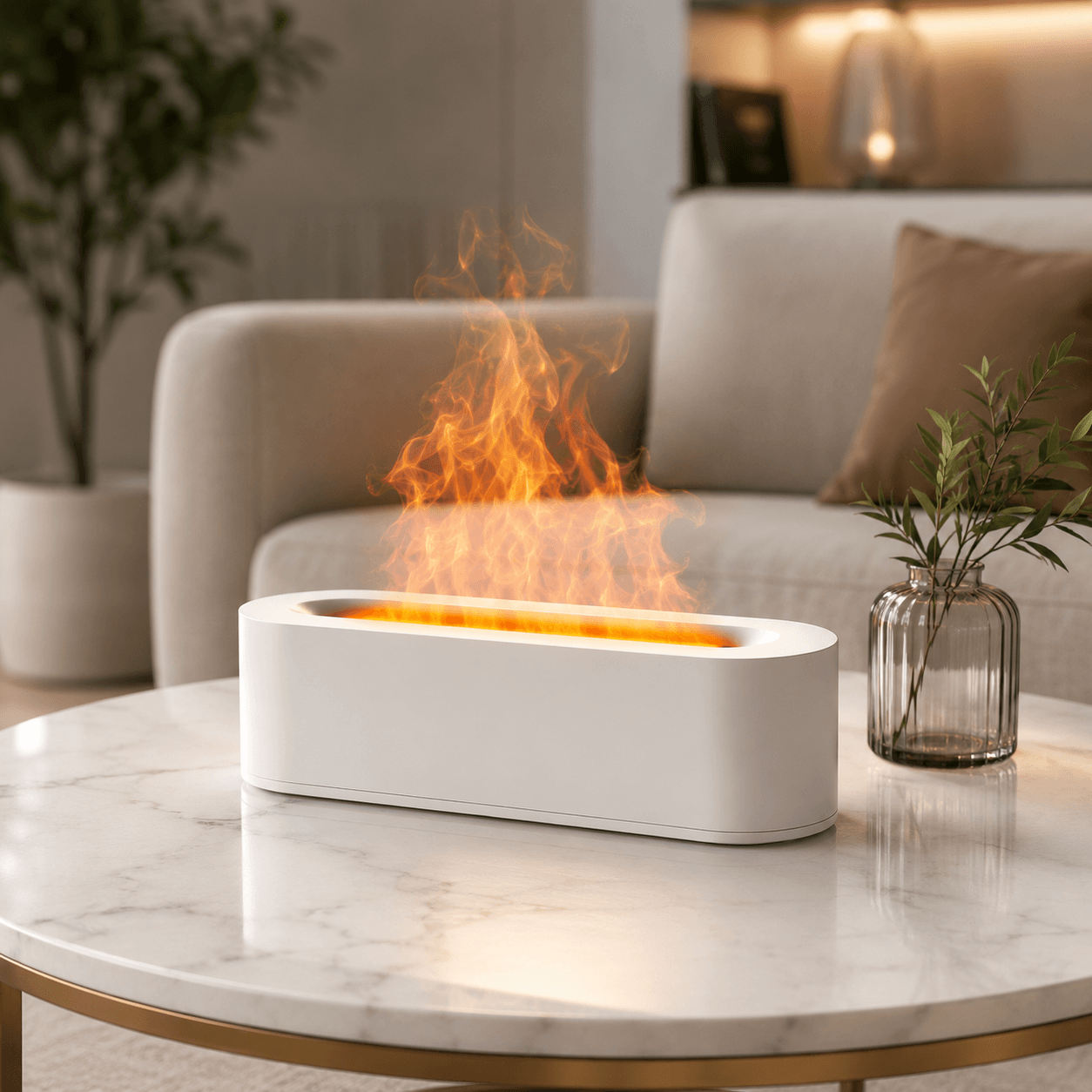 Colorful Flame Aroma Diffuser Ultrasonic Humidifier with Timer