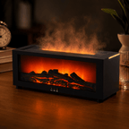 Flame Aroma Diffuser & Essential Oil Humidifier USB Cool Mist Air Humidifier with LED Flame Light & Remote Control for Home
