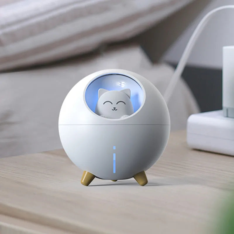LED Light Office Car Mini Air Humidifier Home Room Baby Cartoon Cute H2O Cool Mist USB Ultrasonic Humidifier