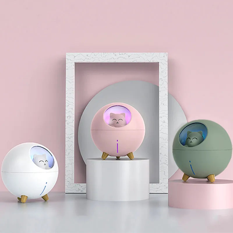 LED Light Office Car Mini Air Humidifier Home Room Baby Cartoon Cute H2O Cool Mist USB Ultrasonic Humidifier