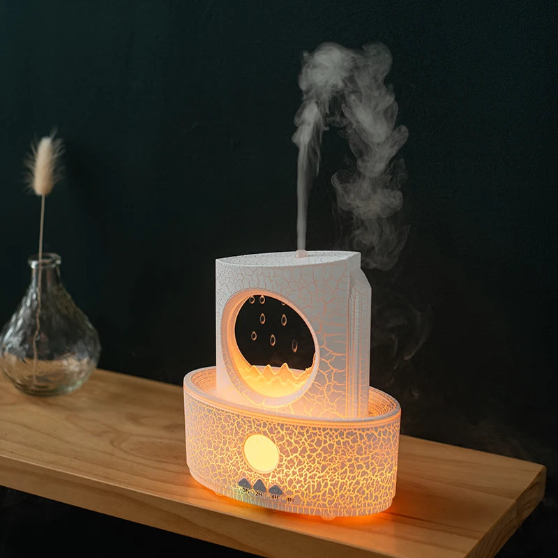 Home High Mist Desktop Essential Oil Aromatherapy Diffuser 180ml Crack Color Moon Water Droplet Rain Humidifier