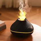 New Crystal Bead Ultrasonic Essential Oil Fire Aroma Diffuser Desktop Table Colorful 3d Flame Air 160ml Aromatherapy Diffusers