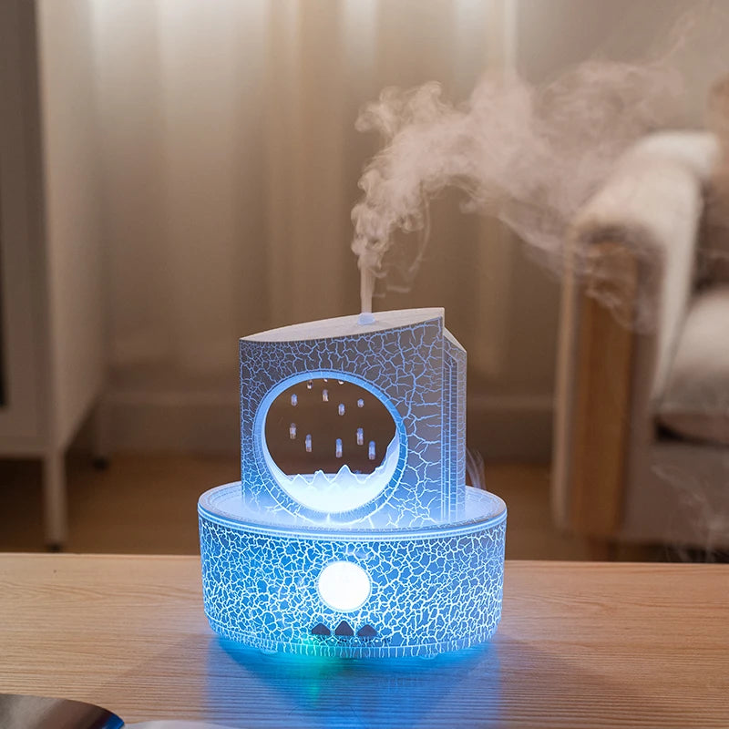 Home High Mist Desktop Essential Oil Aromatherapy Diffuser 180ml Crack Color Moon Water Droplet Rain Humidifier