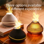 New Crystal Bead Ultrasonic Essential Oil Fire Aroma Diffuser Desktop Table Colorful 3d Flame Air 160ml Aromatherapy Diffusers