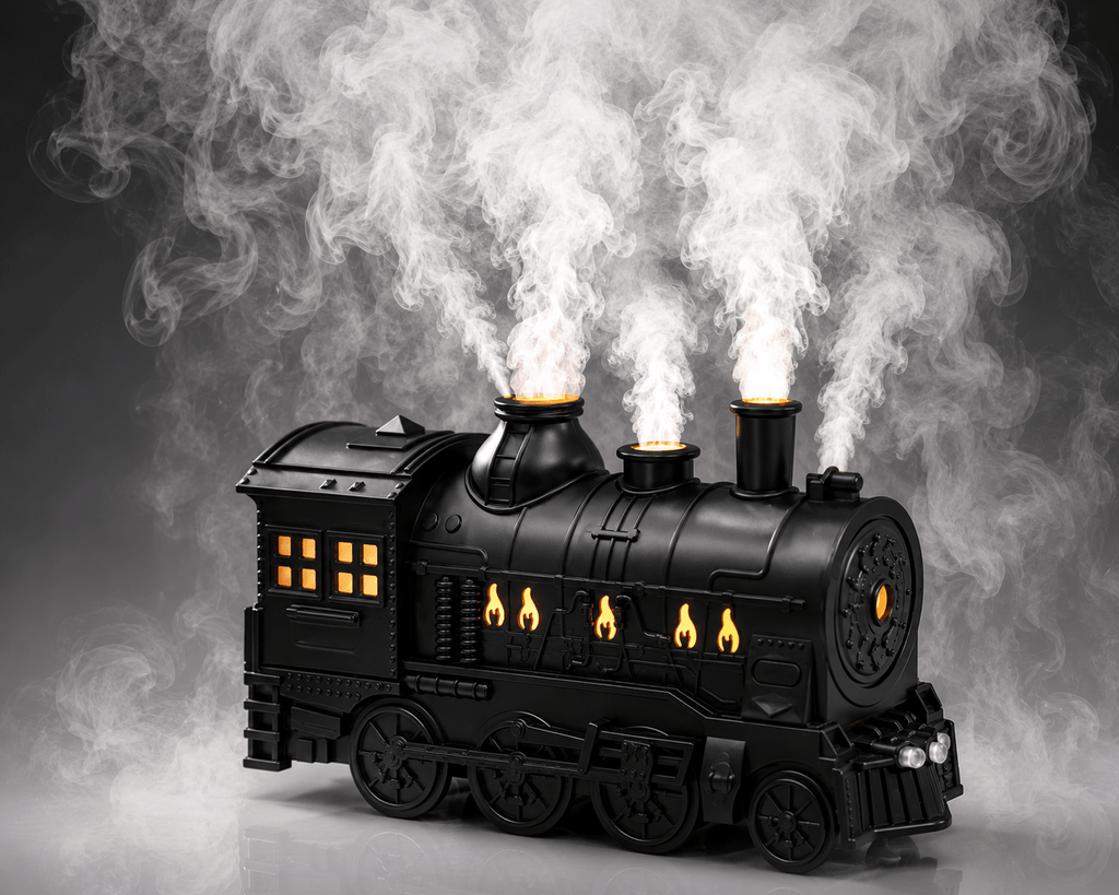 Creative Train Aroma Diffuser Dual Mist Humidifier for Home & Office