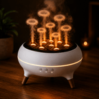 350ML Flame Aroma Diffuser with Remote Control Essential Oil Humidifier & 7-Color LED Night Light